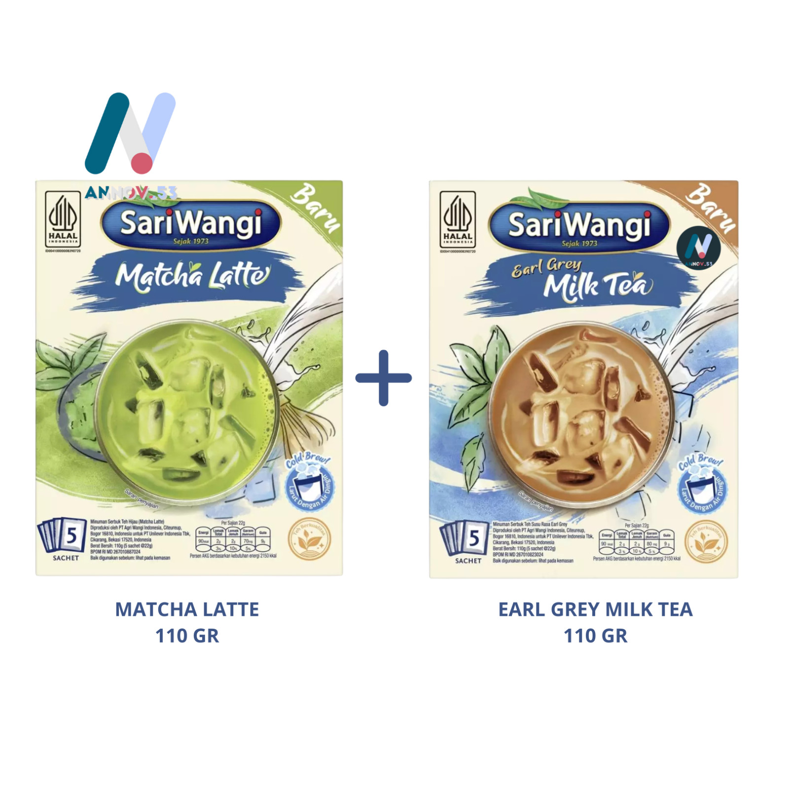 SARIWANGI Matcha Latte Earl Grey Milk Green Tea Drink Super Food Mood Booster