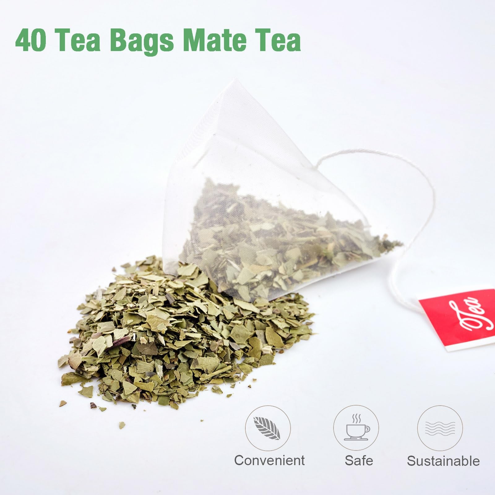 Yerba Mate Tea Bags – 40 Count, 3g Each, Unsweetened, Antioxidant-Rich Packets