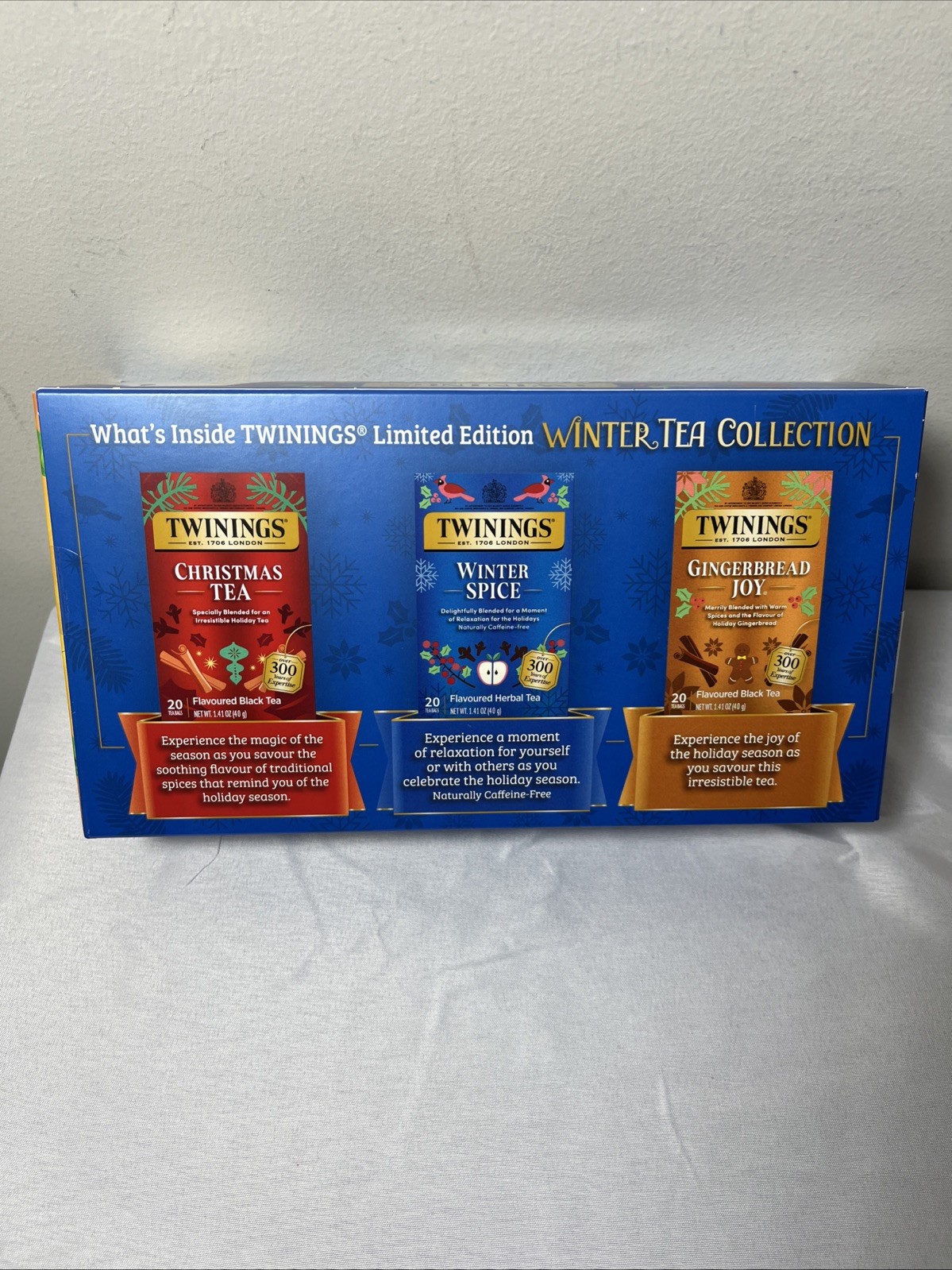Twinings Winter Tea Collection 60CT Winter Spice Gingerbread Joy Christmas Tea