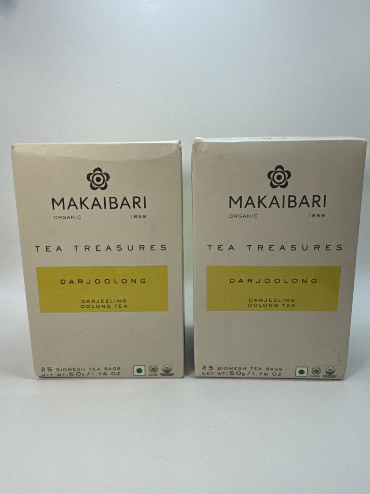 2x Makaibari Tea Treasures Darjoolong Tea USDA Certified 100 Grams Total 07/2026