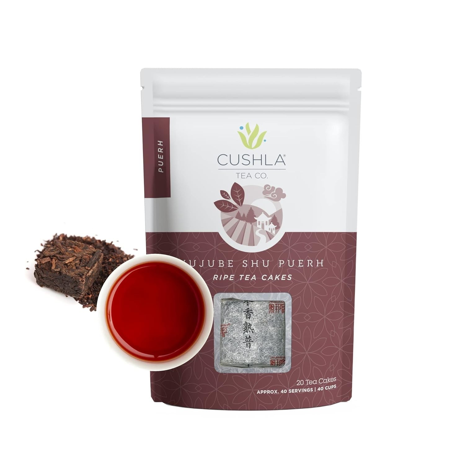 Ripe Pu-erh Tea, Aged Fermented JuJube Shu Puerh Tea Cake, Classic Chinese Pu’er