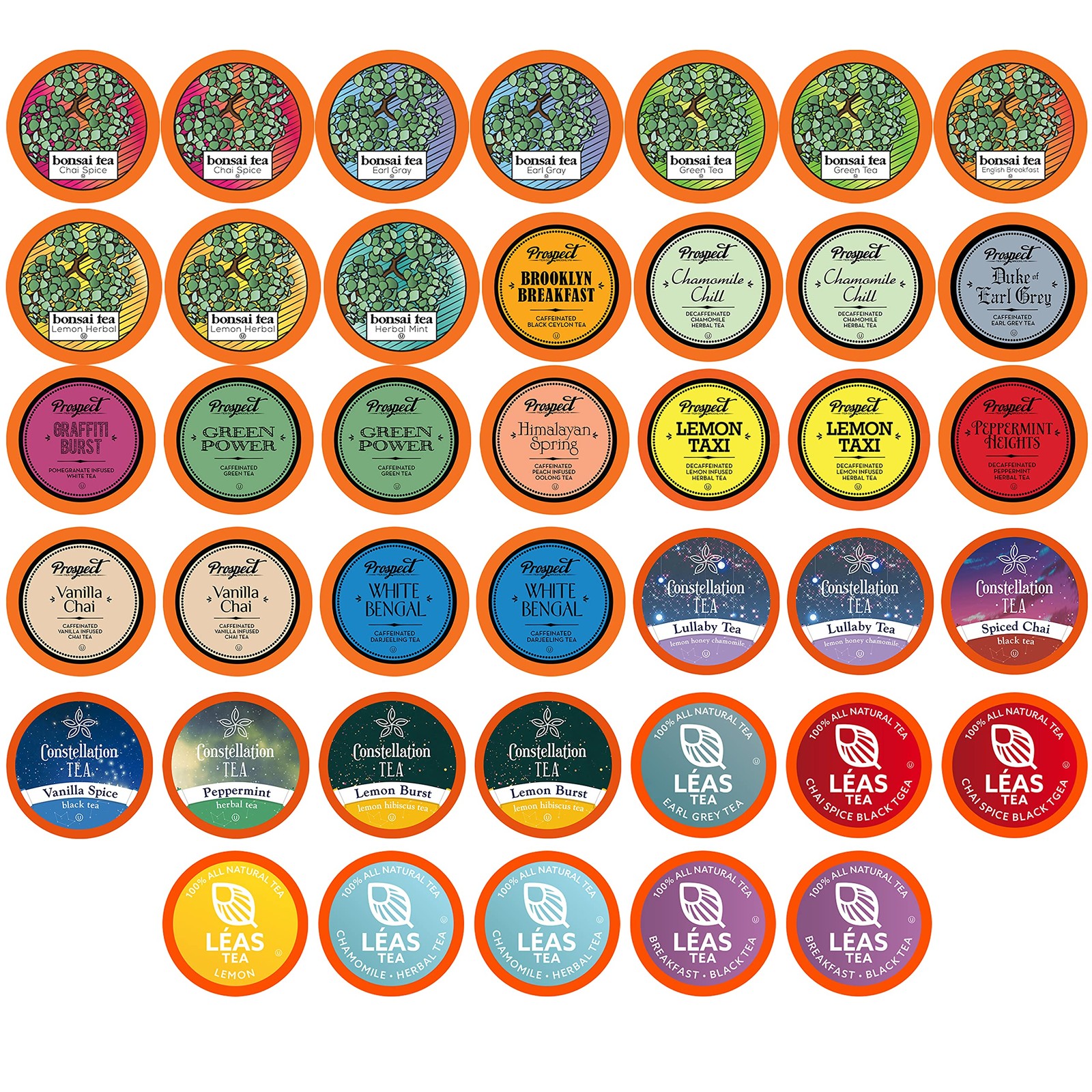 Two Rivers Assorted Tea Sampler 40 Count (Pack of 1), Variety