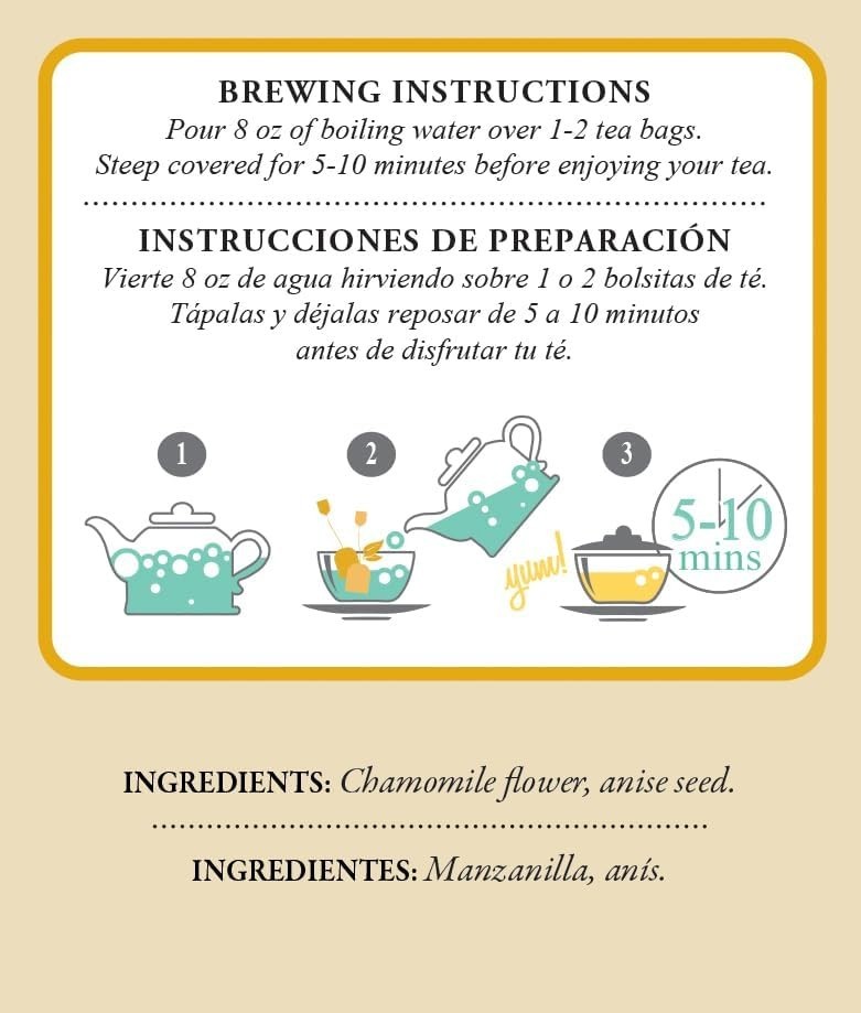Relaxing Chamomile Anise Tea – 24 Caffeine-Free Tea Bags for Tranquility