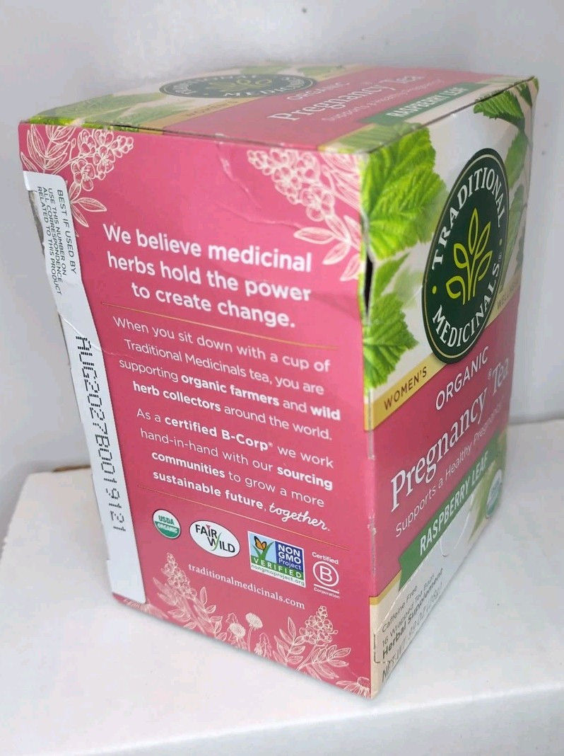 Traditional Medicinals Raspberry Leaf Tea 16 Ct Organic Pregnancy Herbal READ