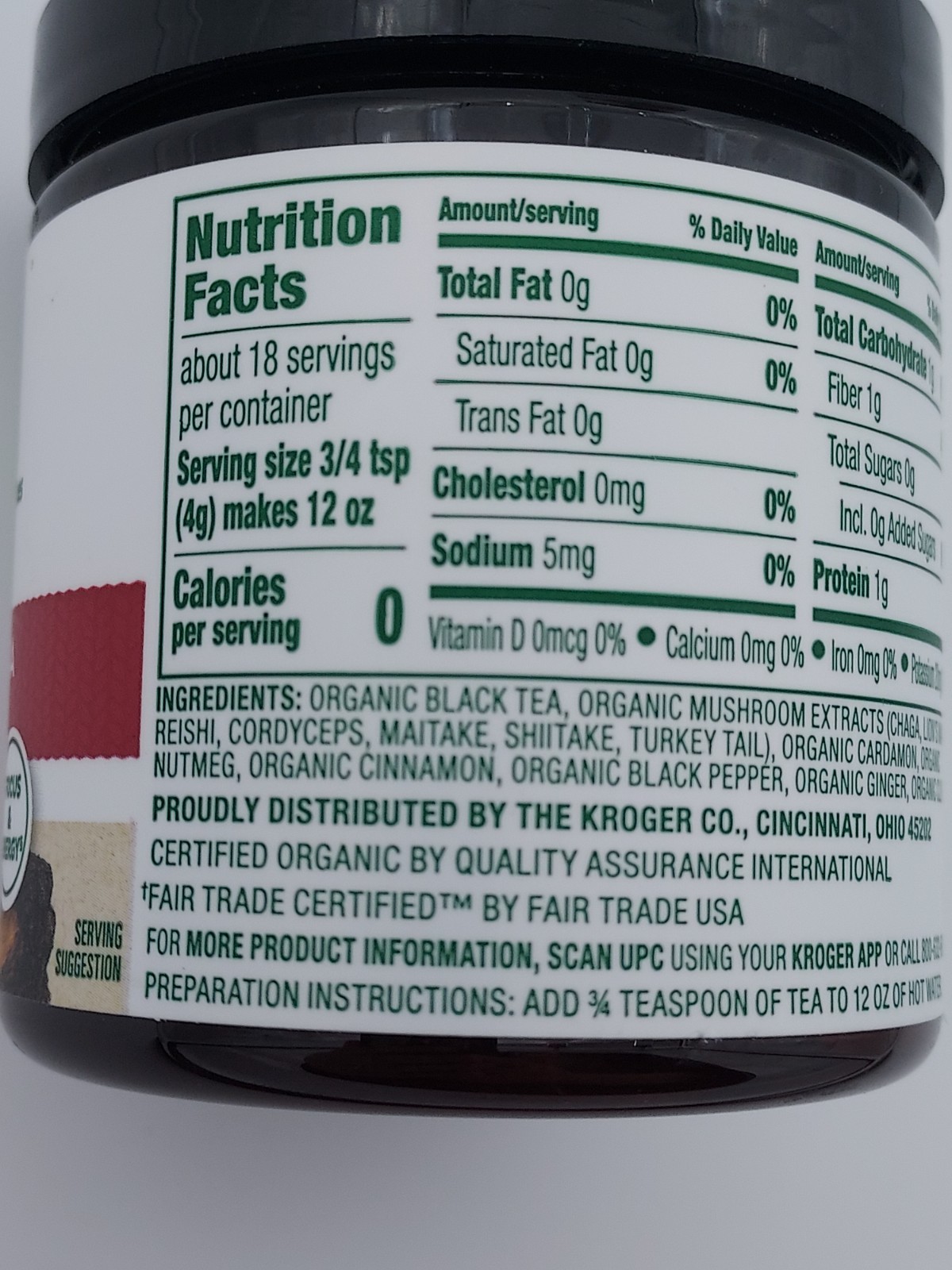 Simple Truth Organic 7 Mushroom Superfood Instant Chai Tea. 2 jars. Free Ship.