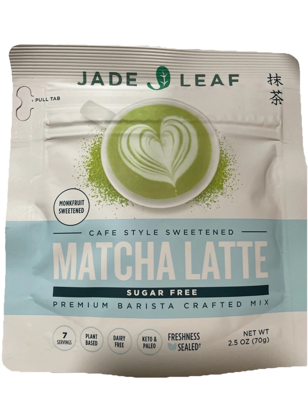 Jade Leaf Sugar Free Organic Matcha Latte Mix Cafe Style Sweetened Blend 2.5 Oz
