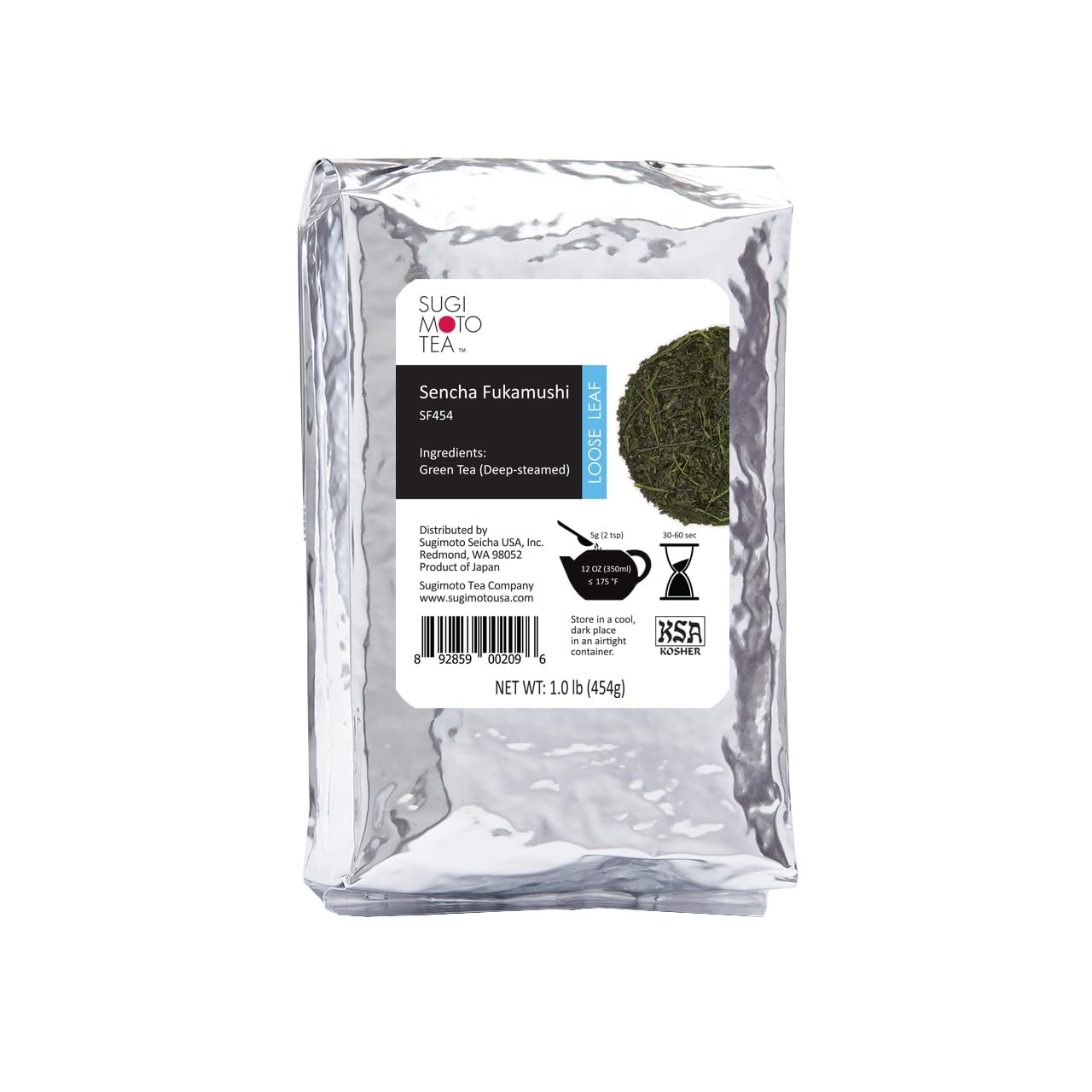 Japanese Sencha Fukamushi Green Tea Loose Leaf Bulk 1.0 lb (454 g)