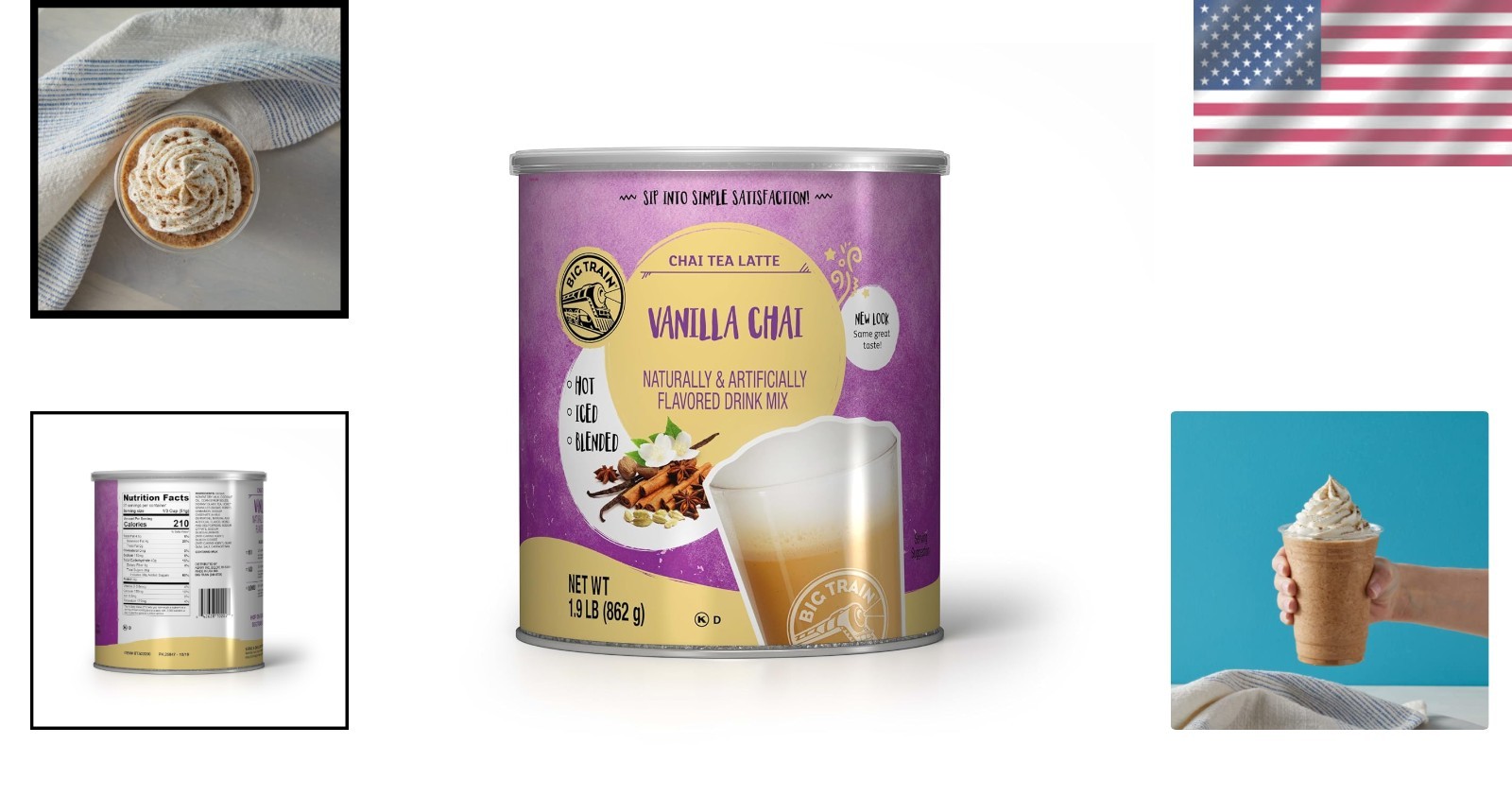 Low Caffeine Vanilla Chai Tea Mix – 30.4 Ounce Can for All-Day Indulgence