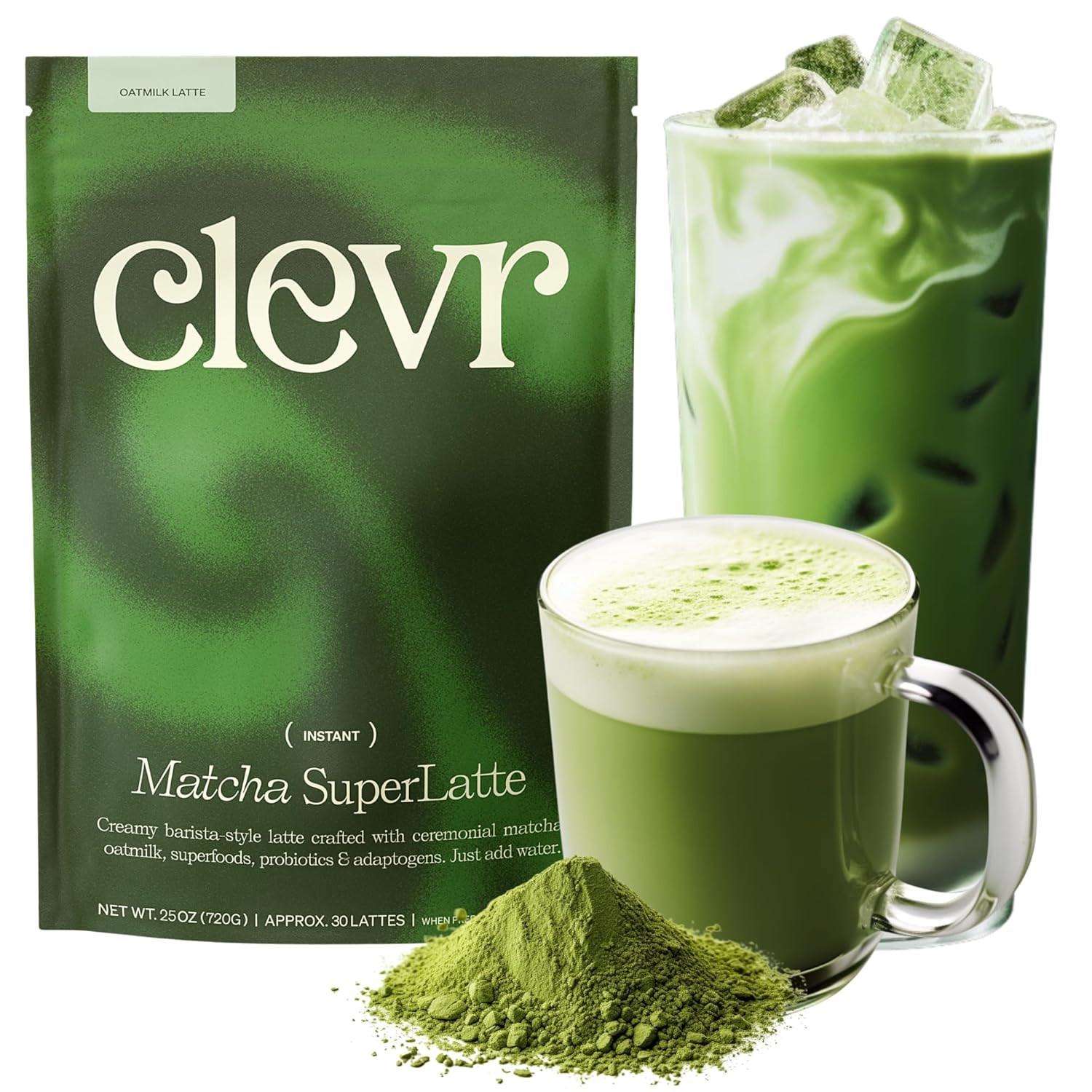 Matcha Superlatte – Instant Superfood Blend with Oat Milk & Mushrooms