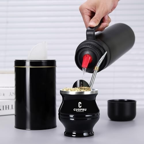 Stainless Steel Yerba Mate Kit with Gourd, Bombilla & Cleaning Brush
