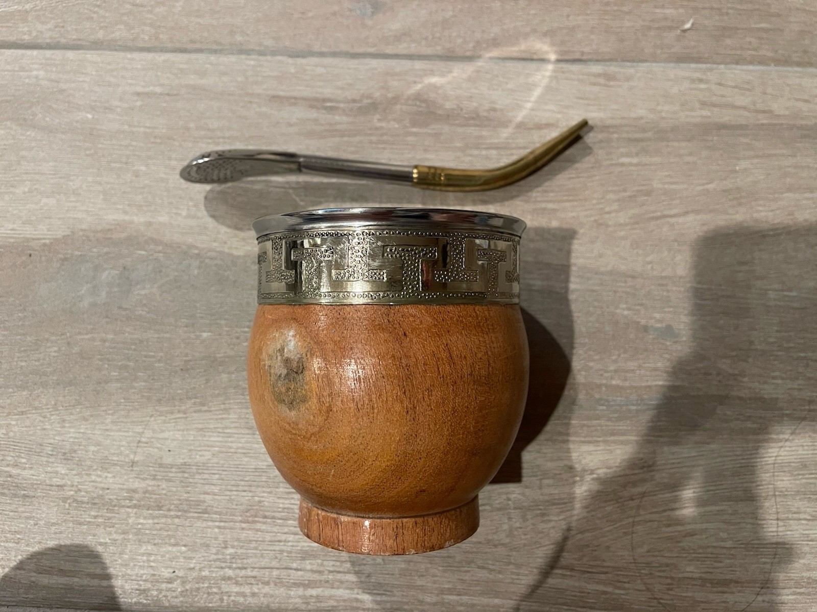 Yerba Mate Gourd Set -Mate Imperial algarrobo + Bombilla – handmade in Argentina