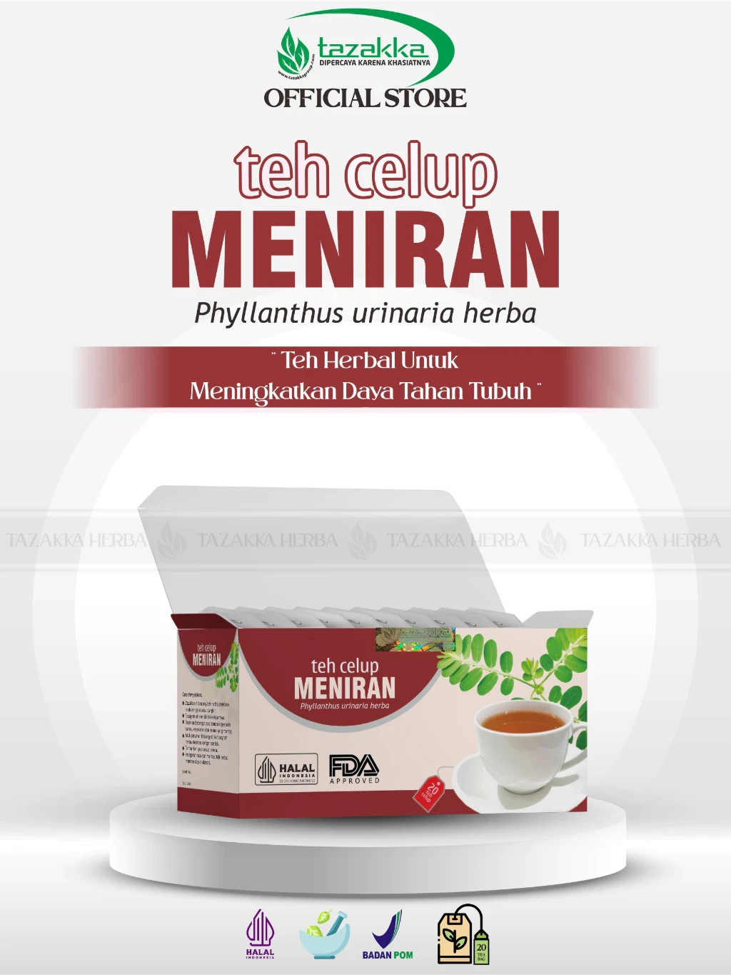 20 Herbal Tea Bags – Dried Meniran Leaf Chanca Piedra Stonebreaker Pure Tea
