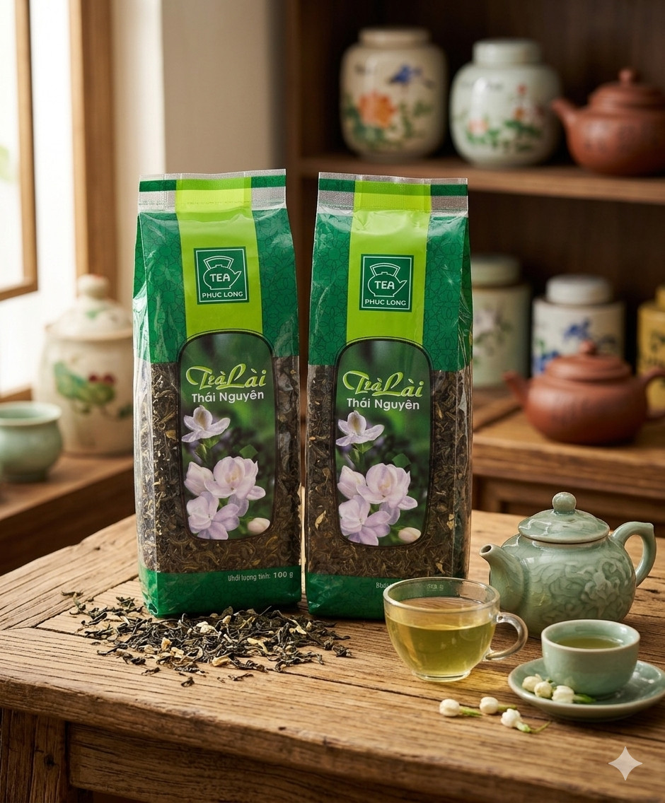 Vietnamese Jasmine Green Tea, Tra Lai Thai Nguyen Phuc Long, 2 Bags (100g/Bag)