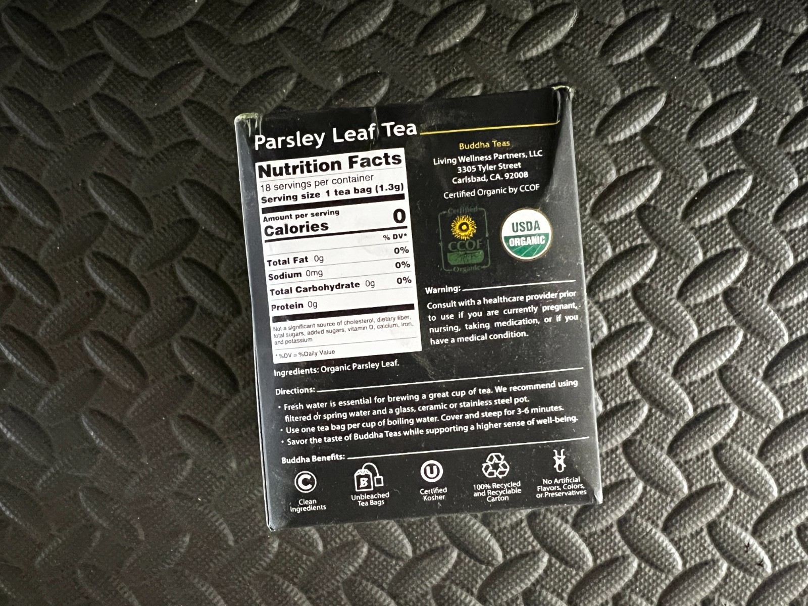 Buddha Parsley Leaf Tea 18x Herbal Tea Bags for Health & Wellbeing w/ Antioxid
