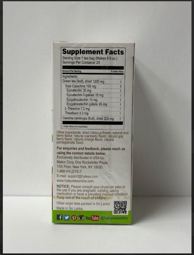 Tea Garcinia Cambogia Green Tea 5 Flavors Assortment – 25 Tea Bags