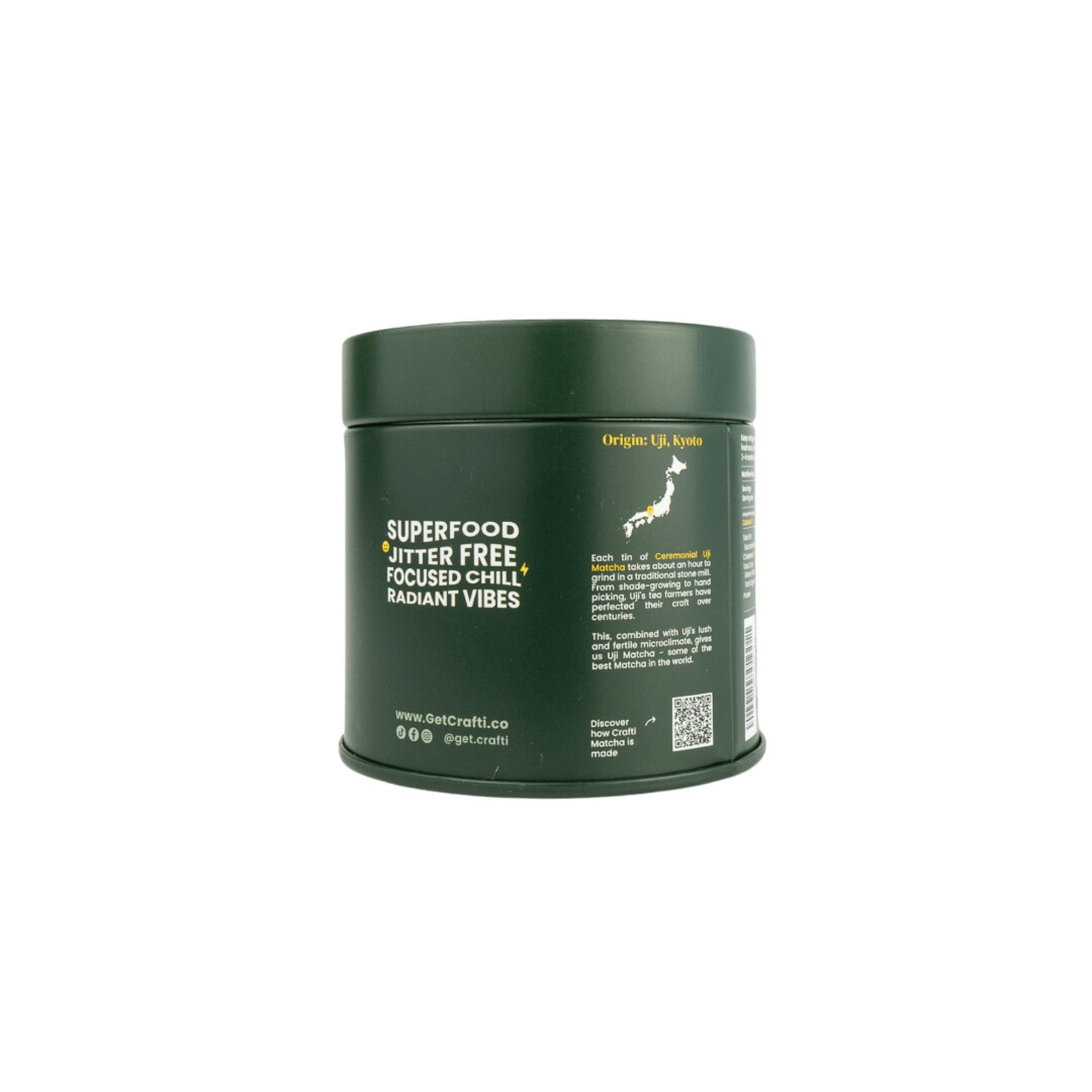 Crafti Ceremonial Grade Matcha Powder (Organic) – Unsweetened 1.06 oz