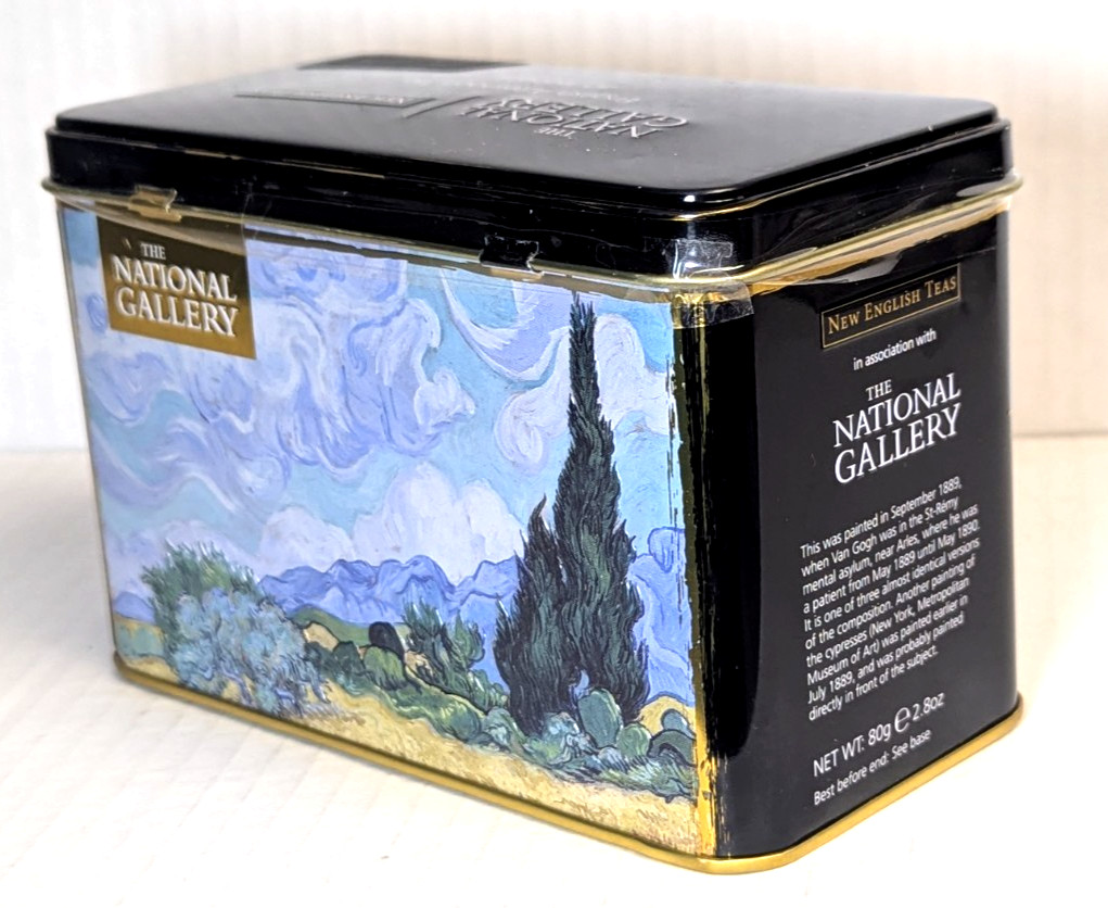 National Gallery English Afternoon Tea Tin Van Gogh Wheatfield with Cypresses