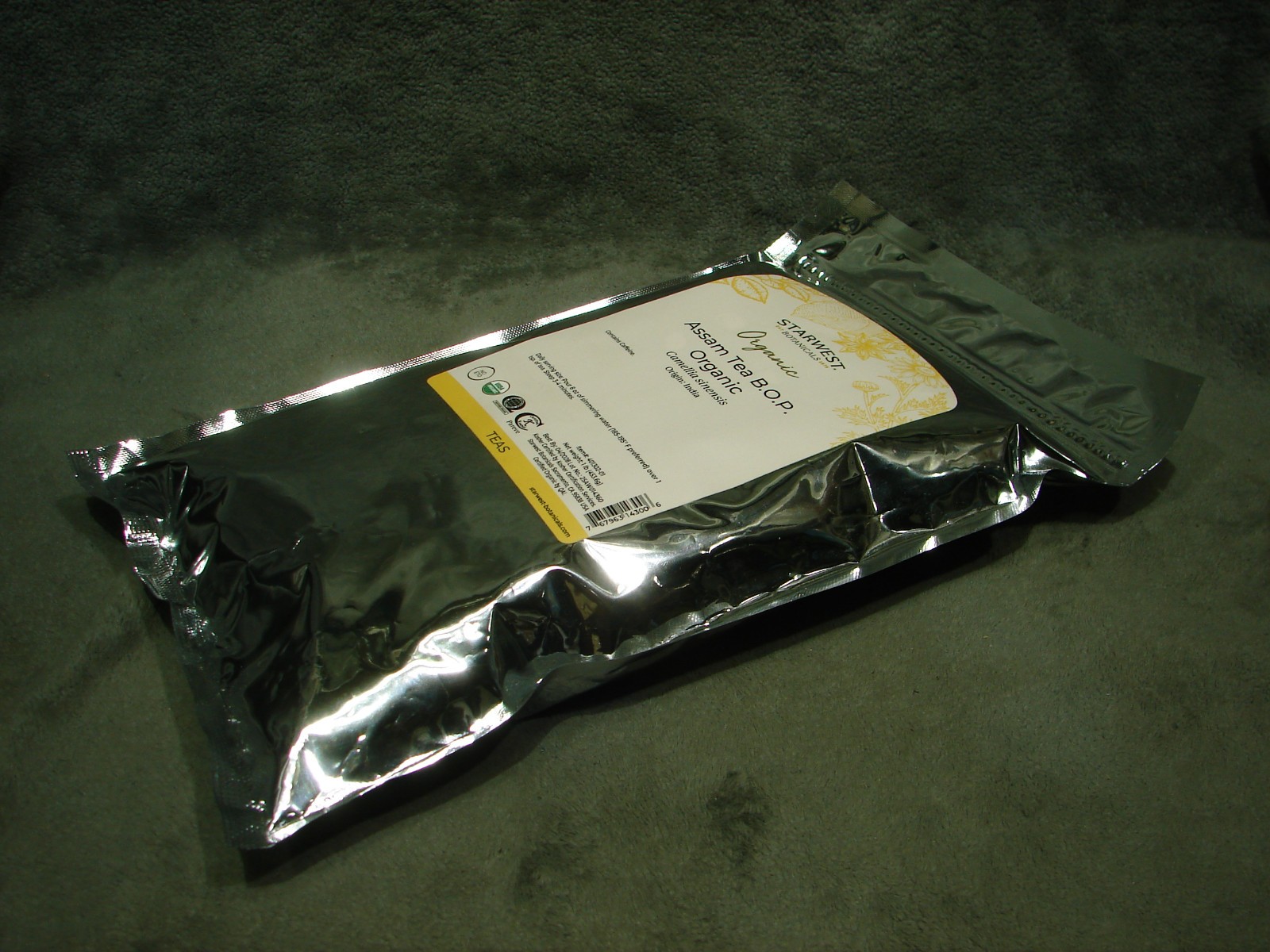 NEW 1 Pound Starwest Botanicals Organic Assam Tea B.O.P. Kosher Best By 04-2028