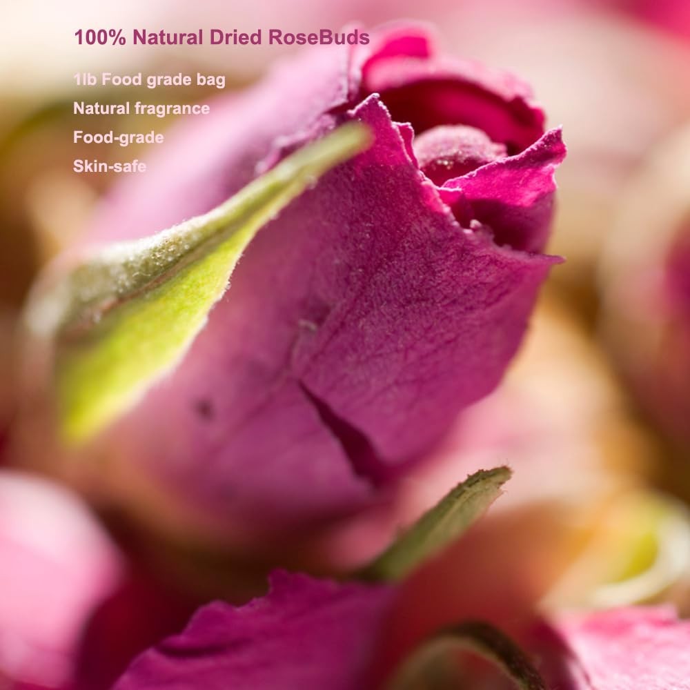 Dried Rose Petals and Rose Buds -1 Pound Food grade – Use in Tea, Baking, Mak…