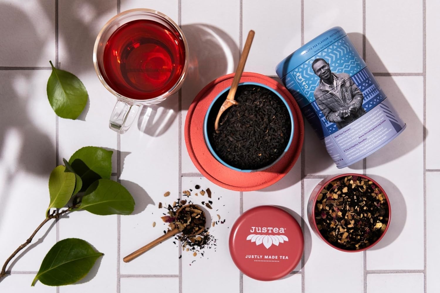Black Tea Trio | Stacking Tins Variety Pack with Hand Carved Tea Spoon | Loos…