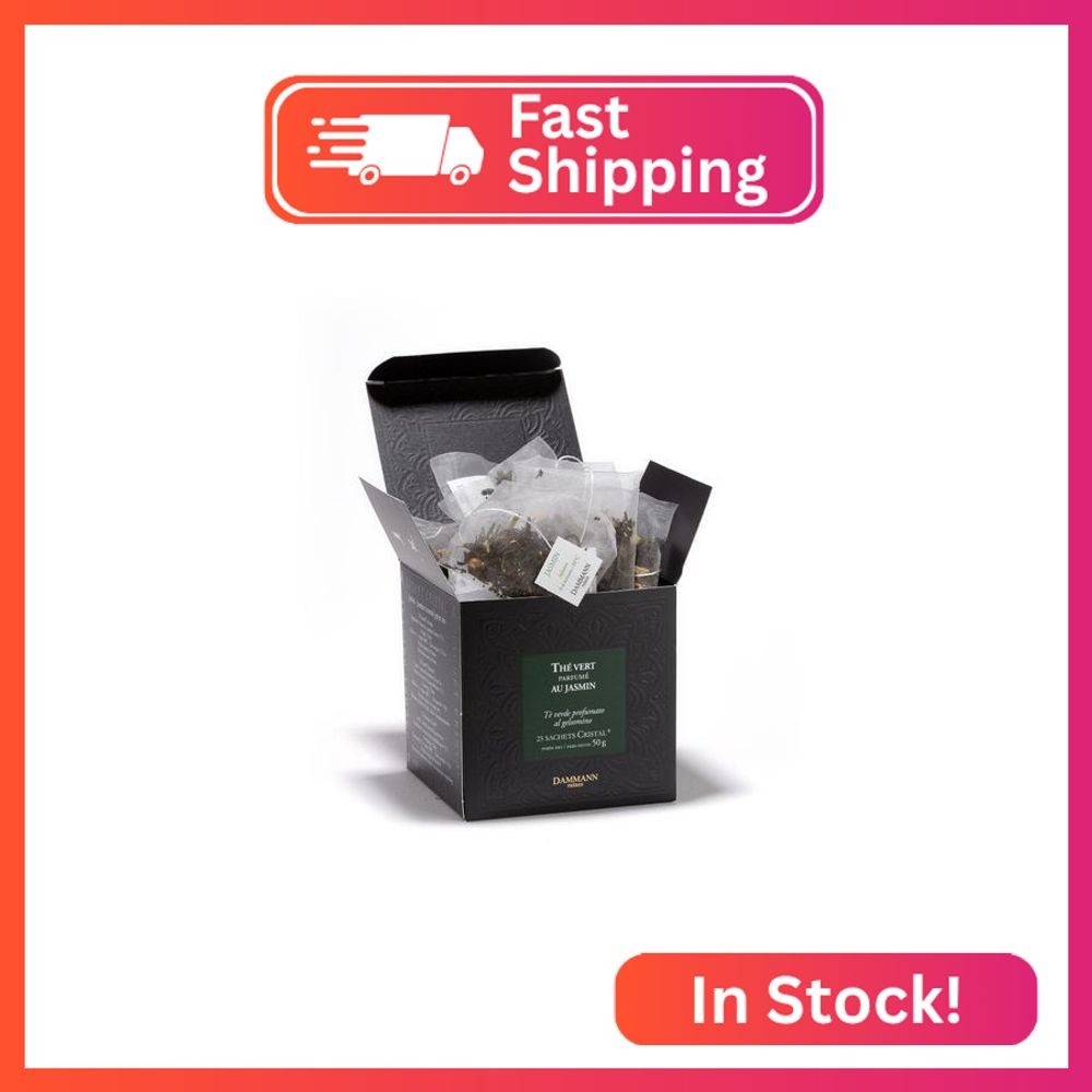 Dammann Freres Sachets, Vert Au Jasmin Tea Bags, Premium Gourmet French Jasmine