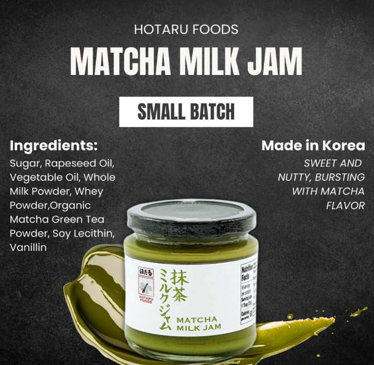 Matcha Milk Jam by Hotaru Foods| Premium Organic Matcha | Spread | 8.81 oz