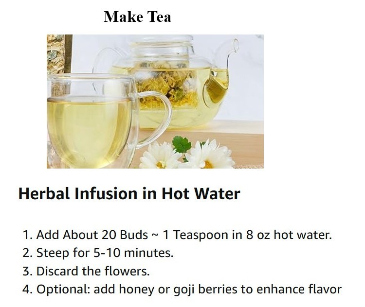 Wah Tak Dried Wild Chrysanthemum Flowers Herb Tea for Better Sleep