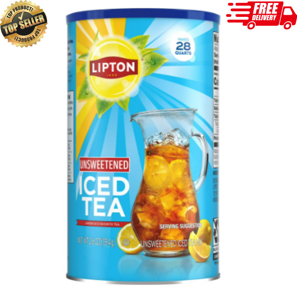 (Pack of 1) Lipton Unsweetened Black Tea Iced Tea Mix, 28 Quarts – USA