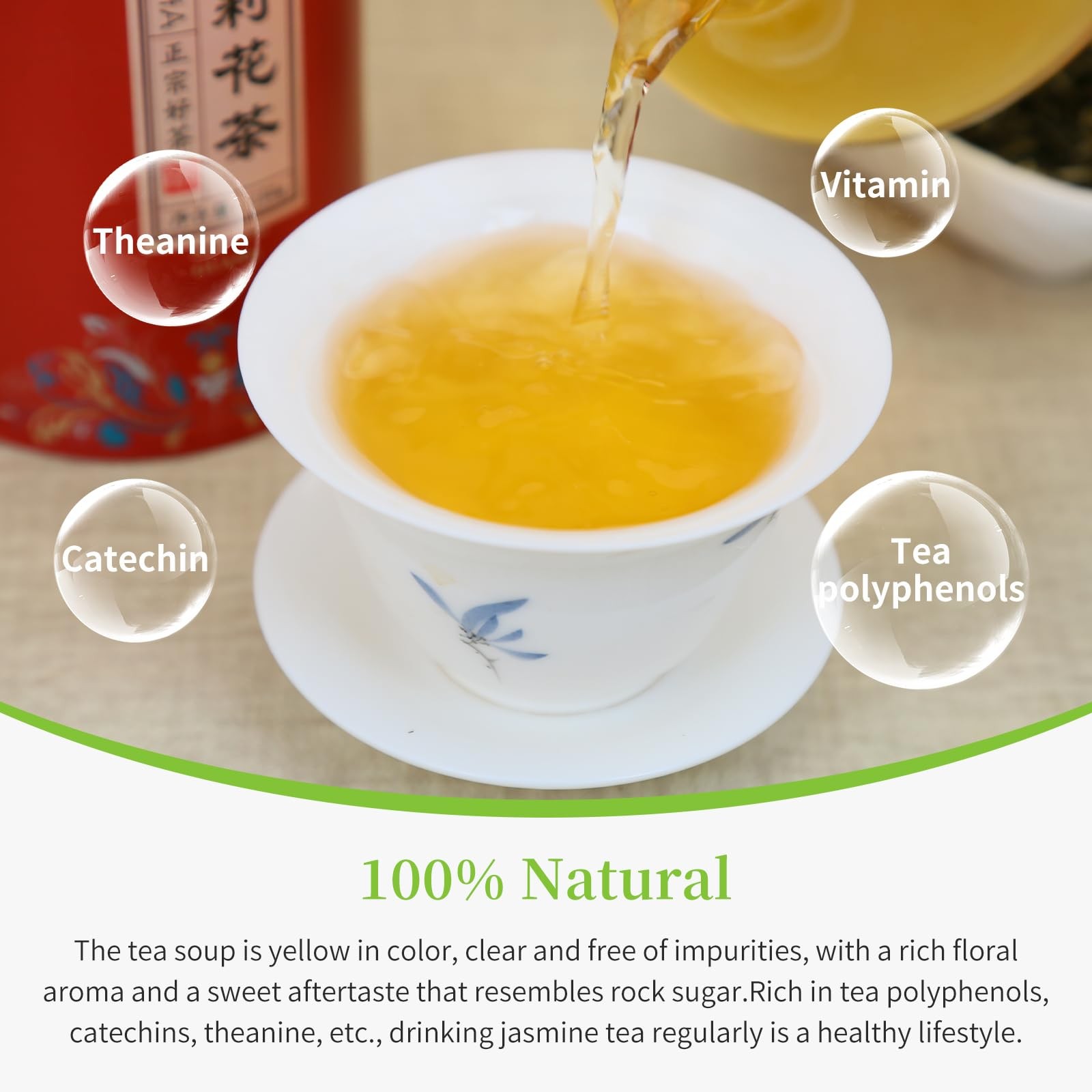 XIXICHA Jasmine Tea New Chinese Jasmine Green Tea Loose Leaf Chinese Tea Natu…