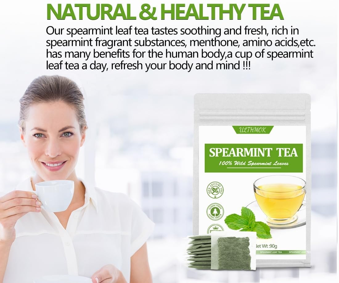 Luxurious 60 Count Spearmint Tea Bags – Smooth Taste & 720 Days Shelf Life