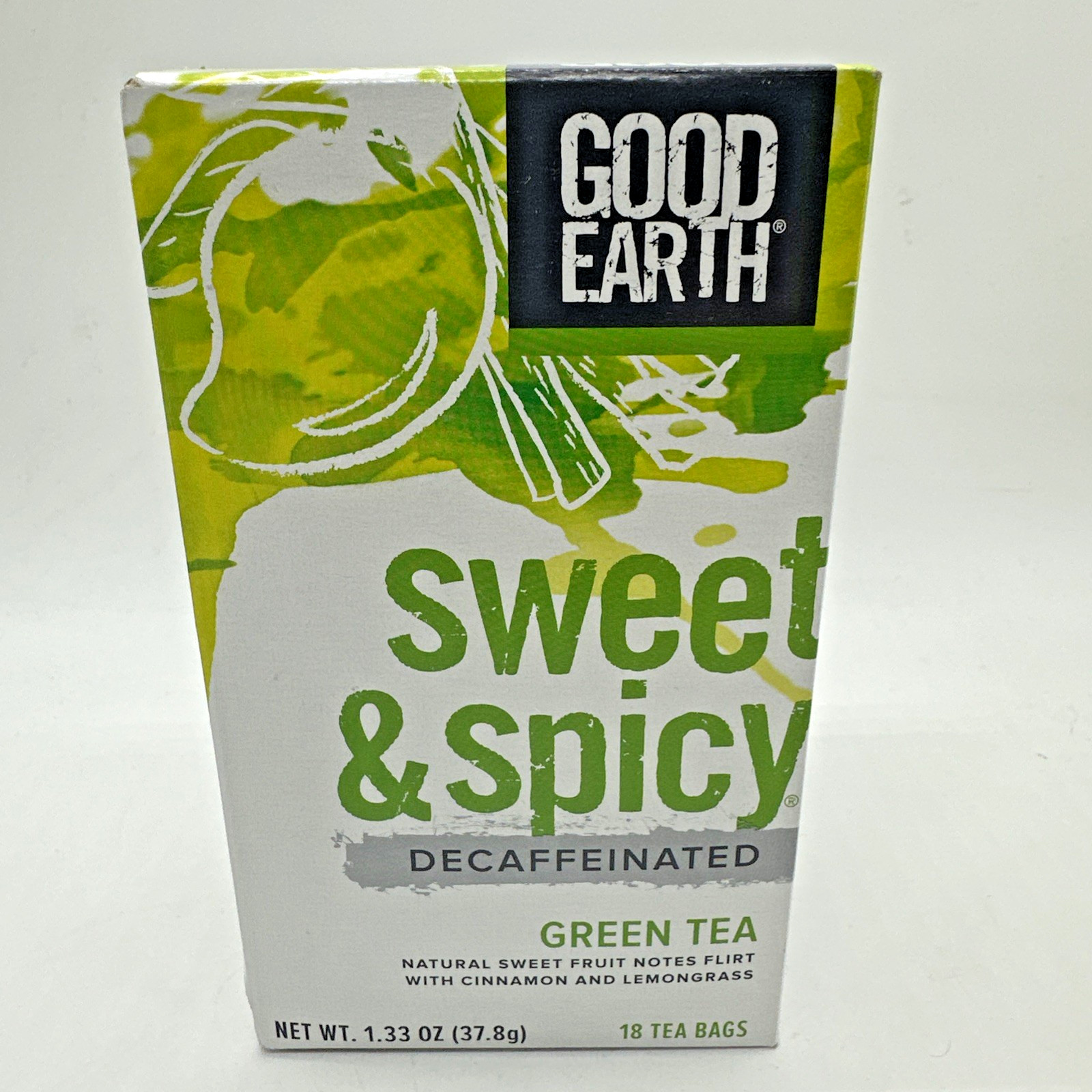 Good Earth Sweet & Spicy Decaffeinated Green Tea 18 Bags BB 2020 Discontinued