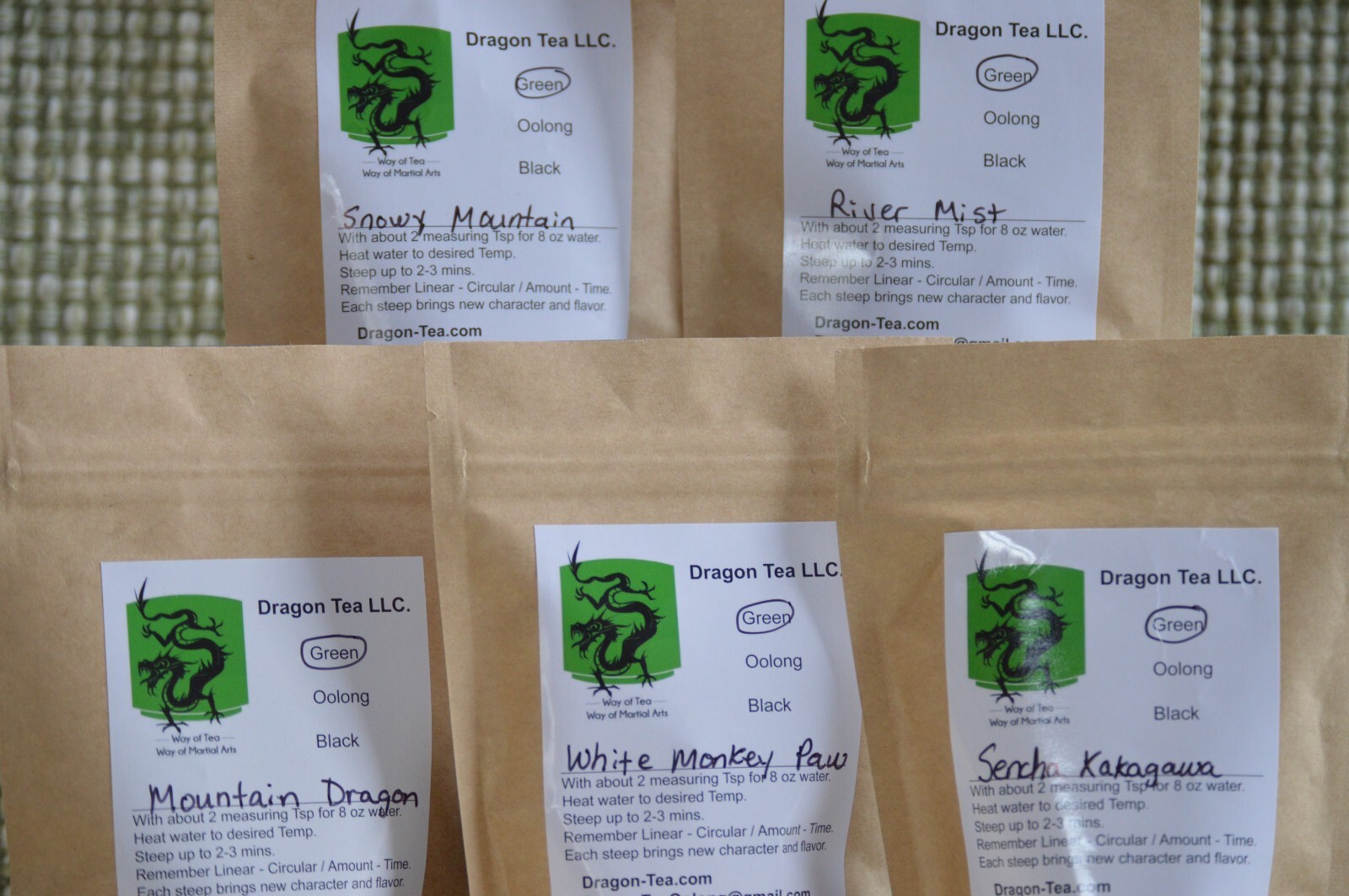 Dragon Tea – Green Tea Sample – 5 Pieces 