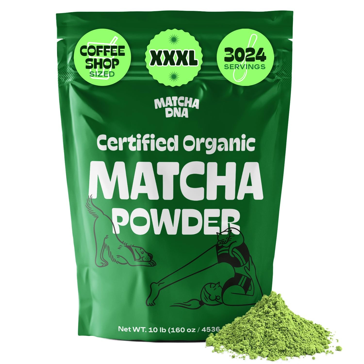 MATCHA DNA Certified Organic Matcha Green Tea Powder 160 oz BAG