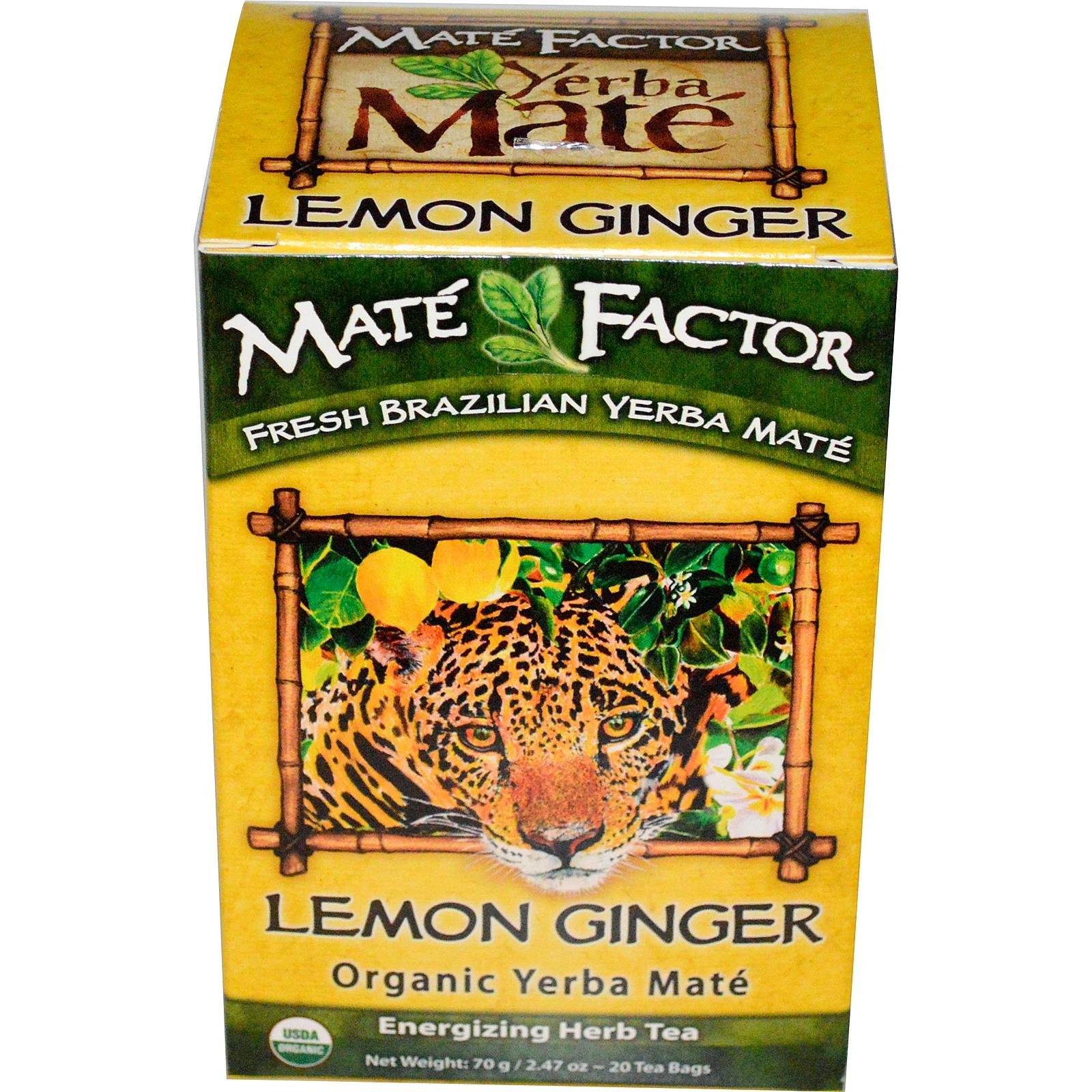 THE MATE FACTOR Lemon Ginger, 20 Count 20 (Pack of 1)