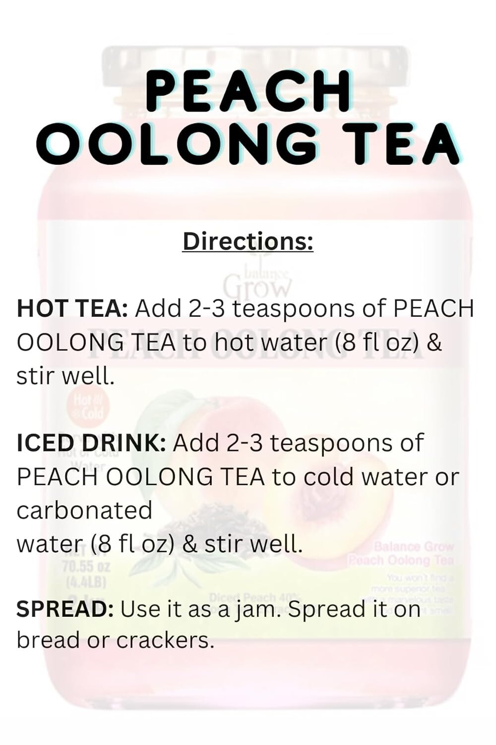 Balance Grow Peach Oolong Tea 2.2 lbs (35.27 OZ)