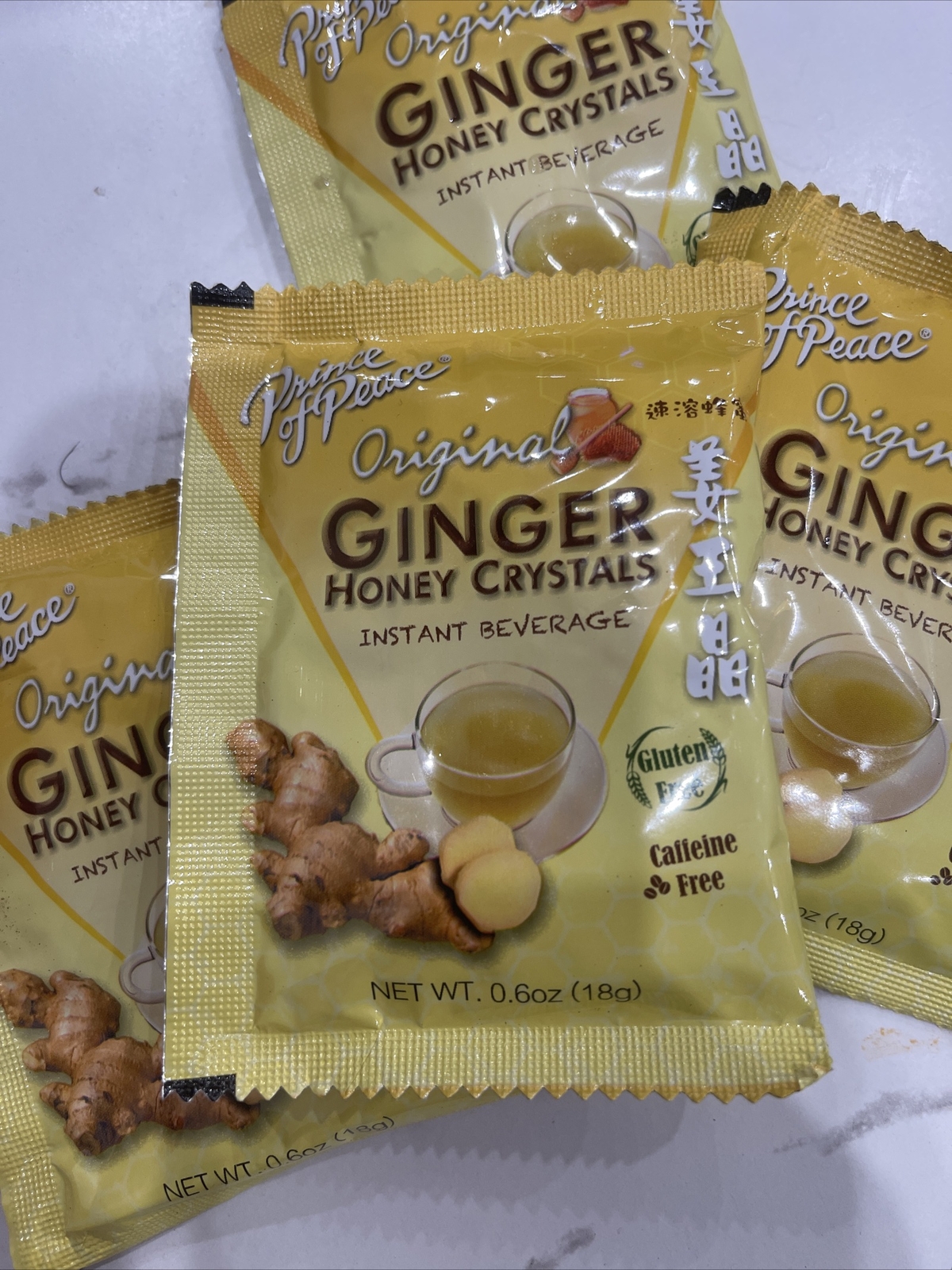 Prince of Peace Original Ginger Honey Crystals Tea individual Sachets x 4
