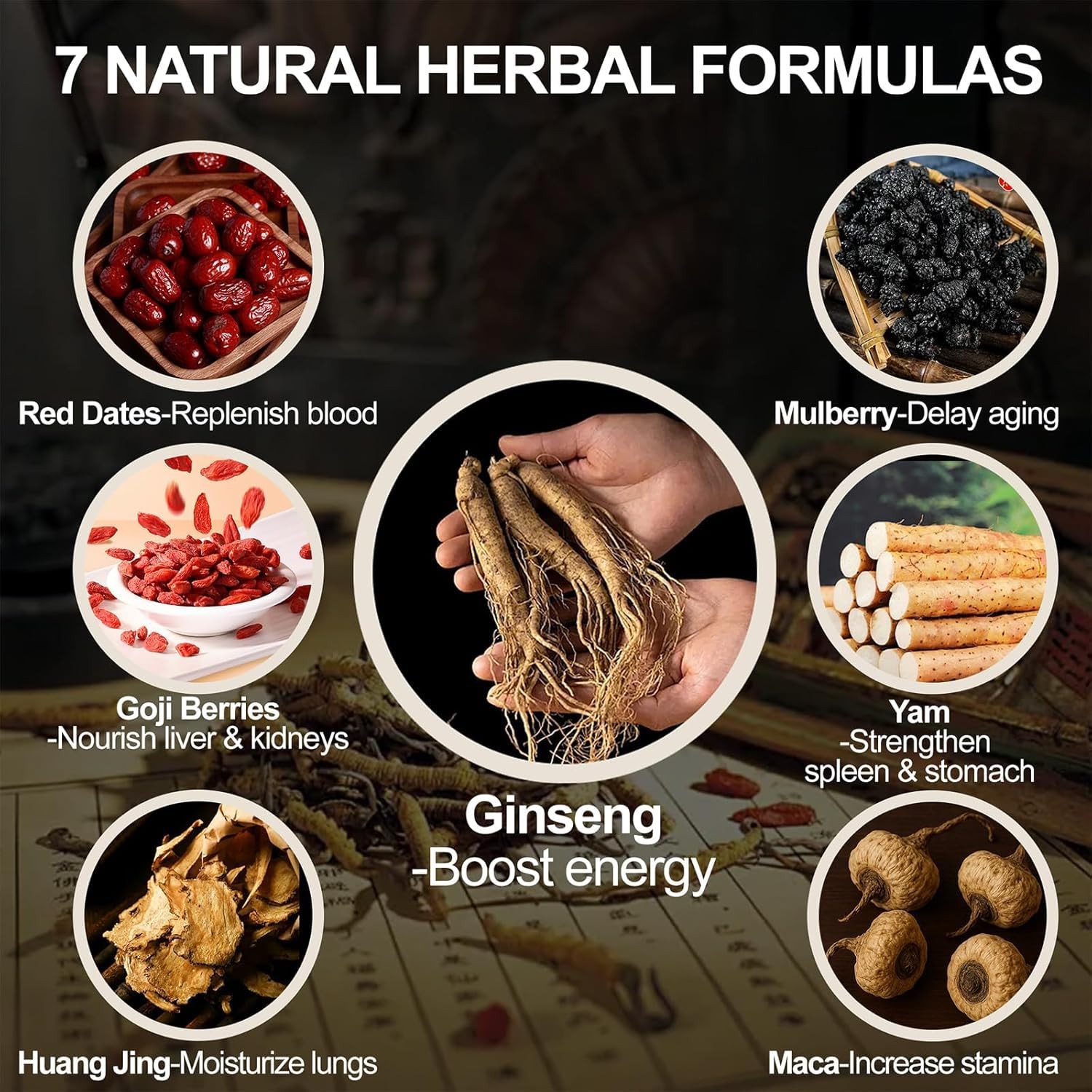 Ginseng Mulberry Herbal Tea, 30 bags Kidney Tea Formula 30bag/3boxes