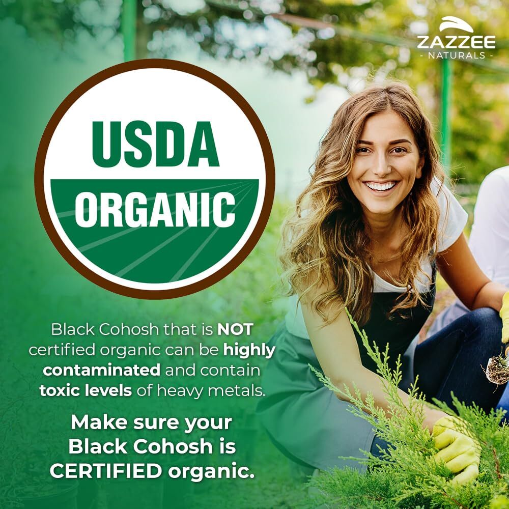 Zazzee Black Cohosh 3000mg 10:1 Extract 120 Vegan Caps Organic USA