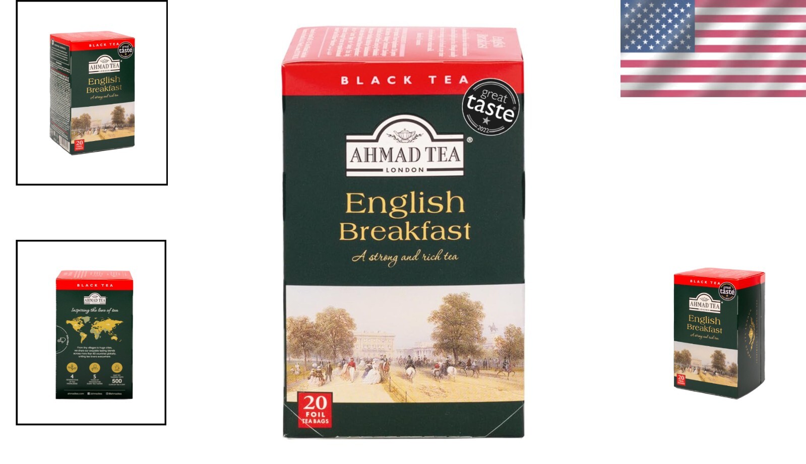 Luxury English Breakfast Tea – 120 Caffeinated Teabags, Foil Wrapped Freshness