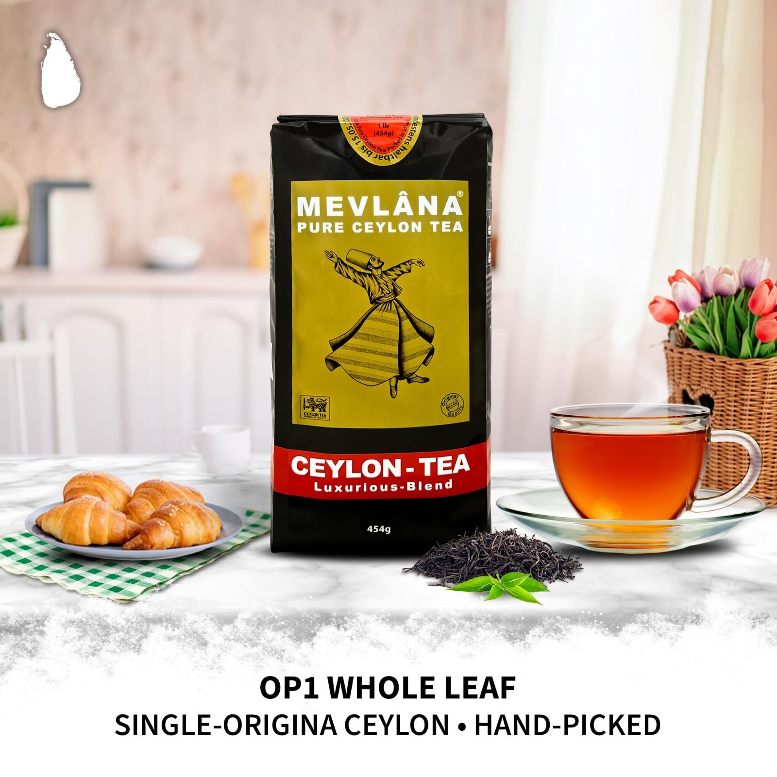 Premium Ceylon Loose Leaf Black Tea – Rich, Smooth, Fresh Blend – 1lb 454g