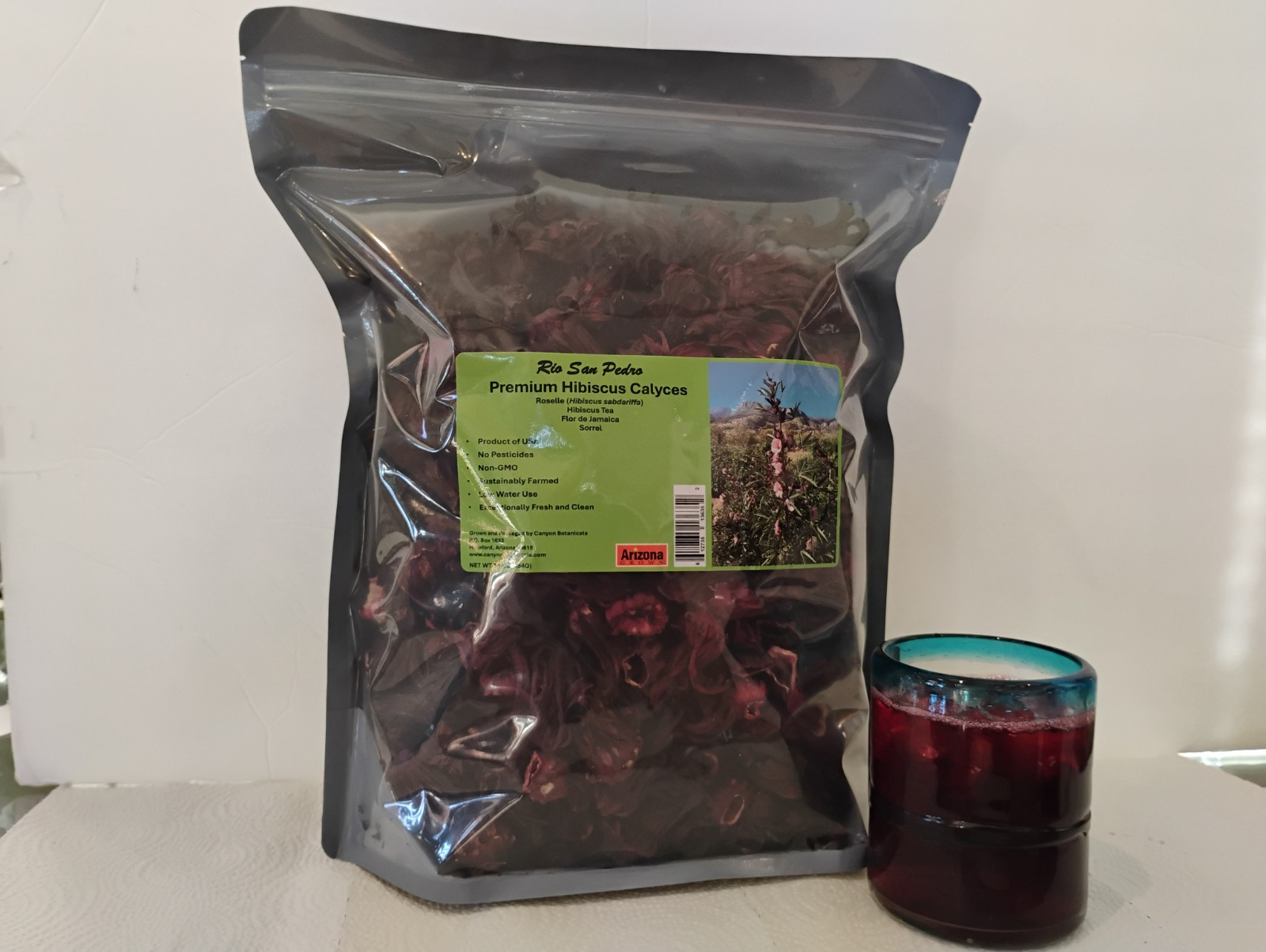Premium Dried Hibiscus Tea, Roselle, Flor de Jamaica, Sorrel, USA Grown, 1 lb.