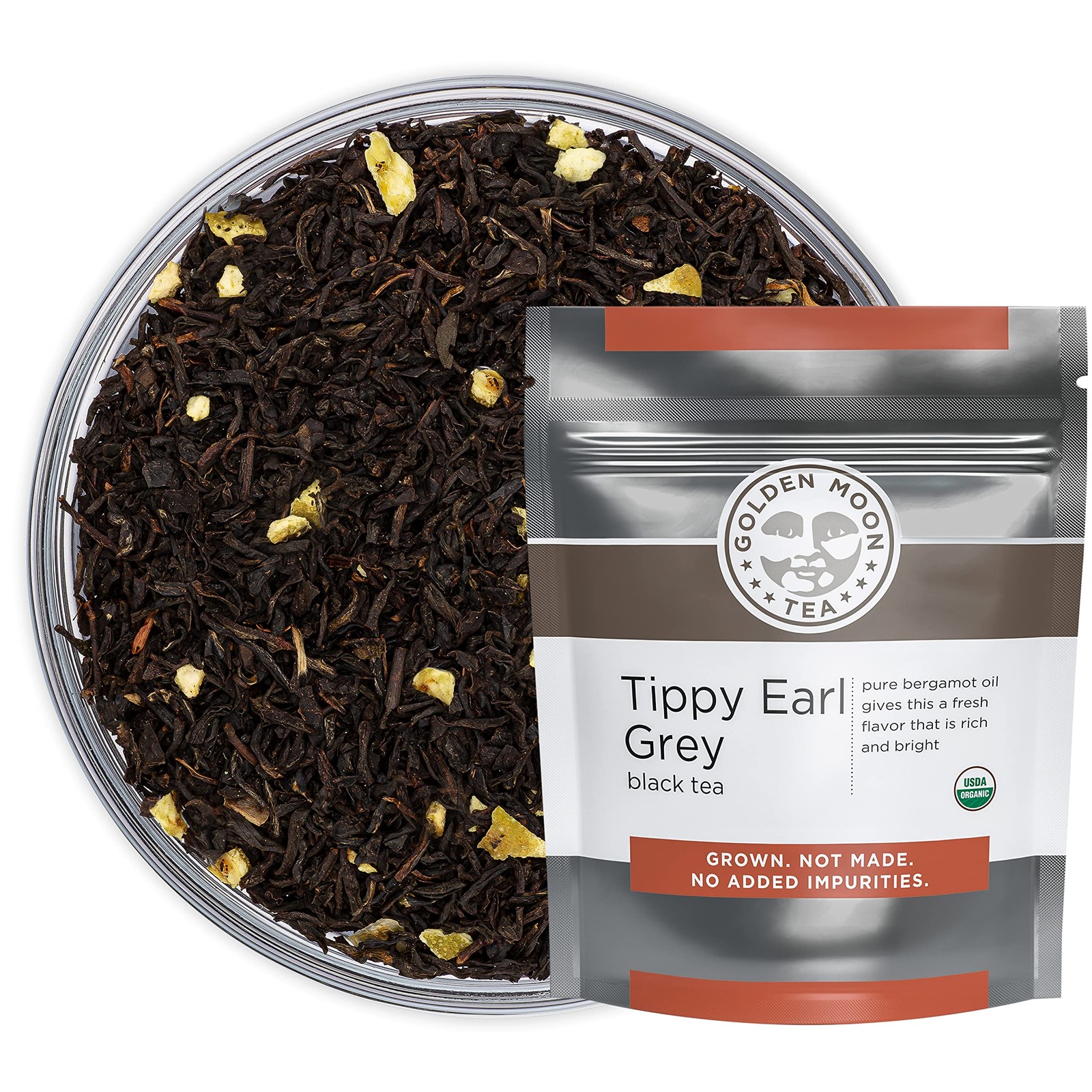 Organic Tippy Earl Grey Black Tea – Real Bergamot Peels & Extract – Loose Leaf,