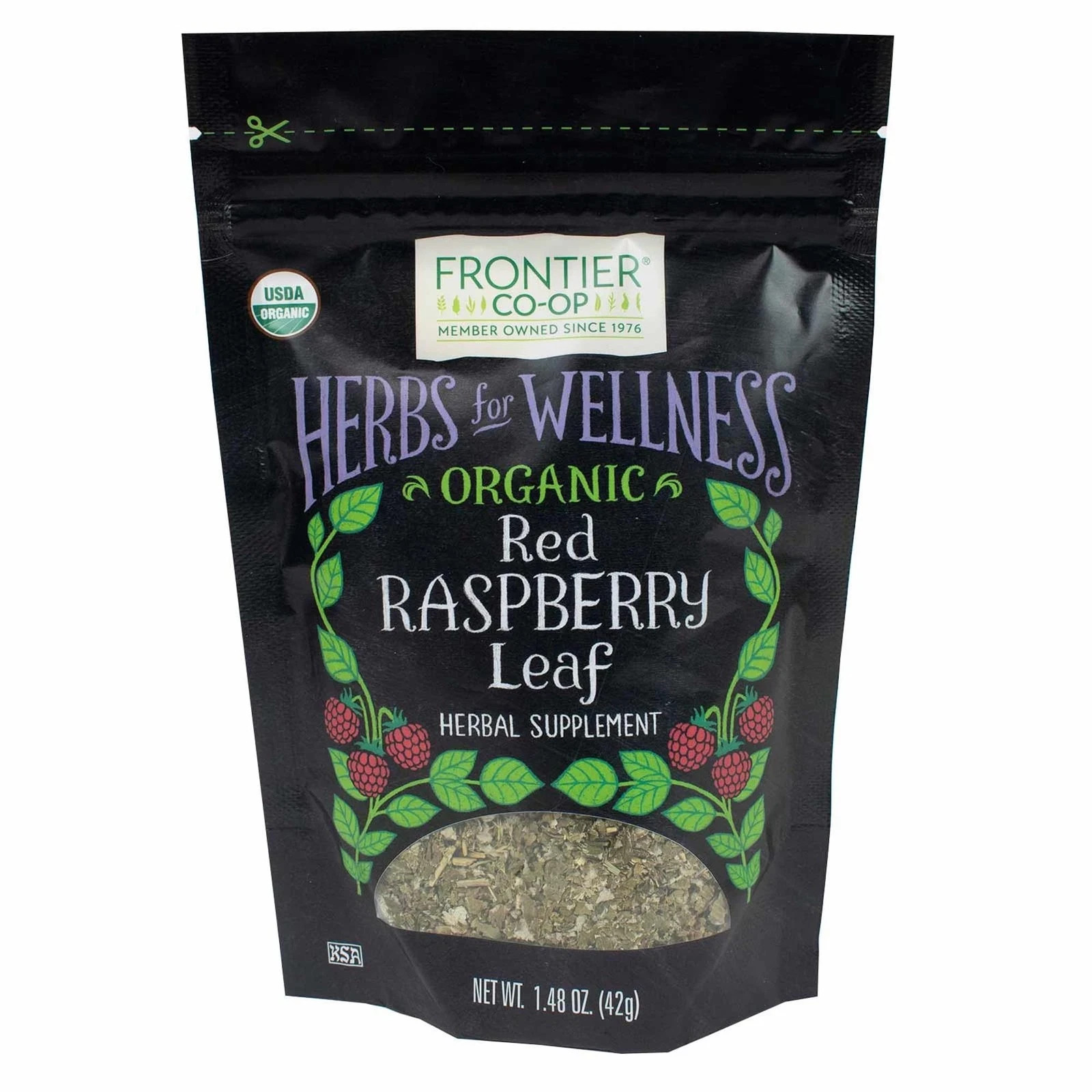 Frontier Co Op Organic Red Raspberry Leaf Tea Caffeine Free 148 Ounce Reseala…