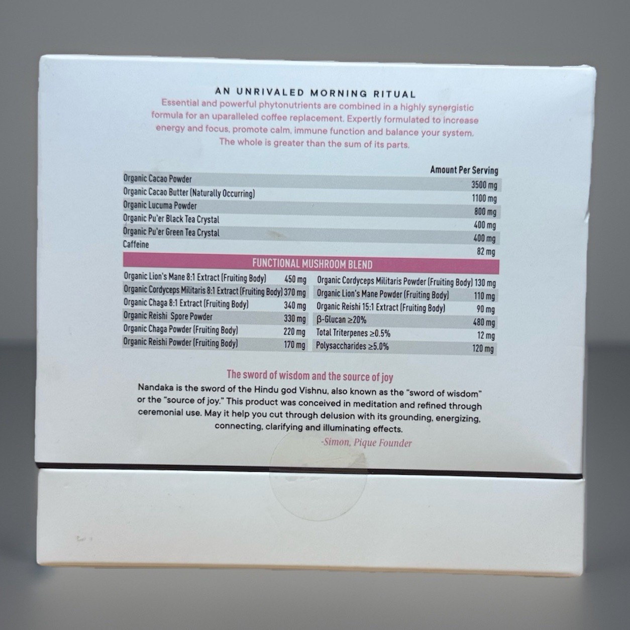 Pique Nandaka Adaptogenic Coffee Alternative 1 Bx 28 Sachets EXP 8/26