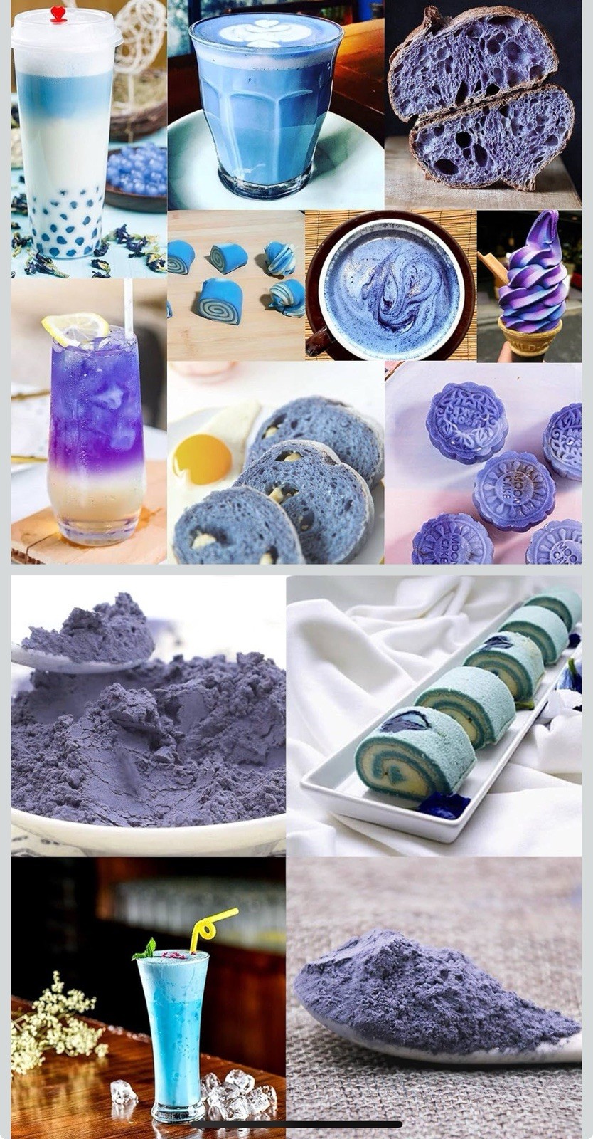 Blue Matcha Butterfly Pea Flower Powder Premium Quality from Thailand x 3