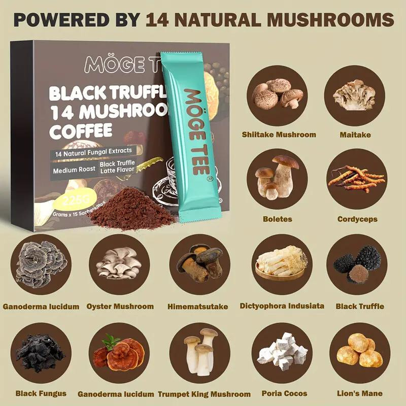 Möge Tee Black Truffle 14 Mushroom Coffee | 225g | 15 Sachets
