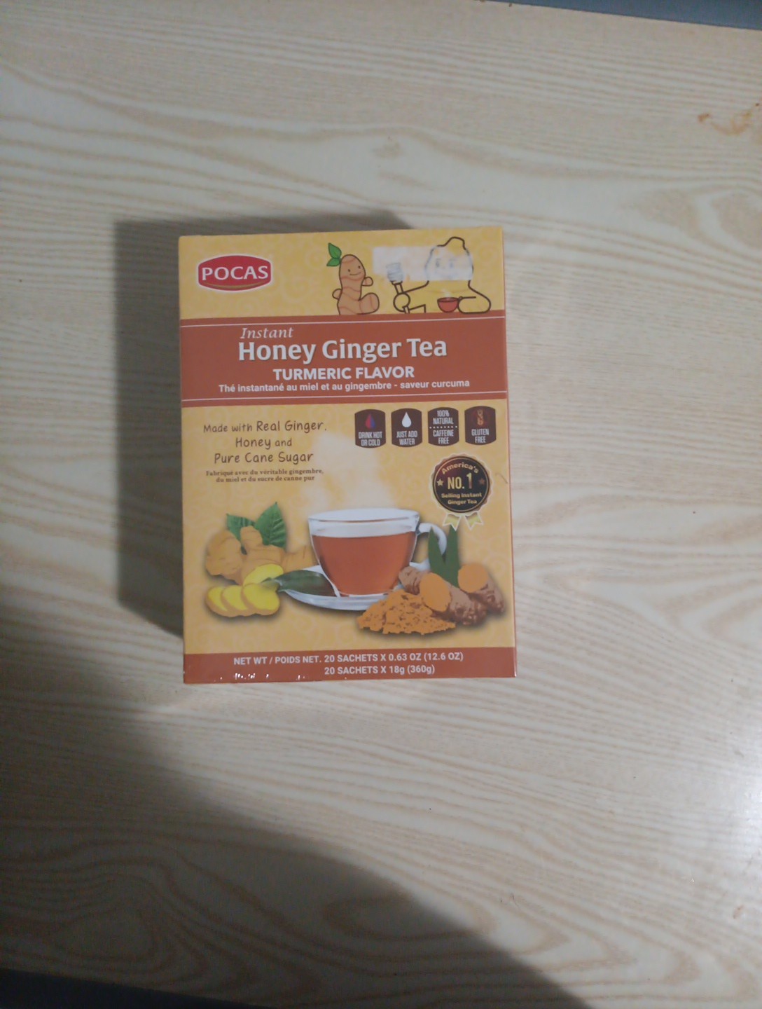 Pocas Honey Ginger Tea original Instant Honey Ginger Tea Made with Real Ginger