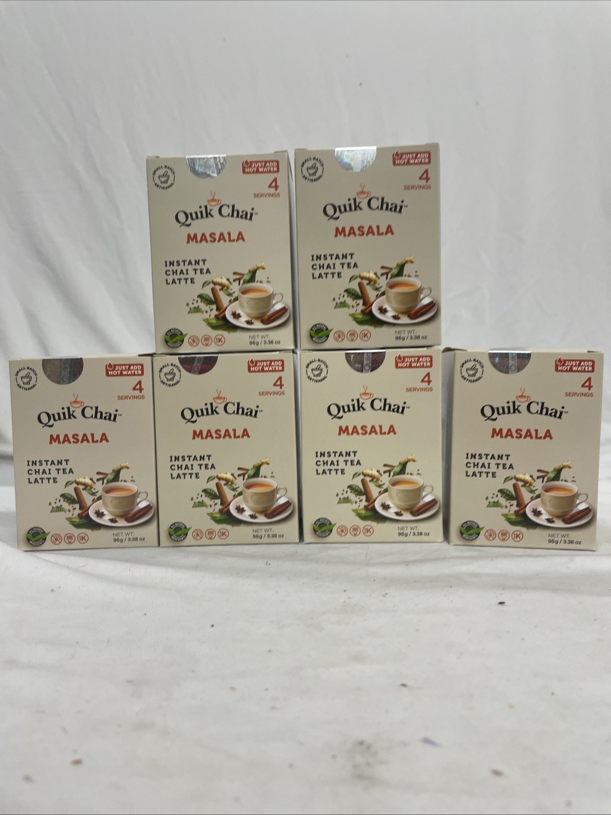 6 Boxes Quik Tea Masala Chai Tea Latte Instant Mix Packets Sealed NEW 24 Packs