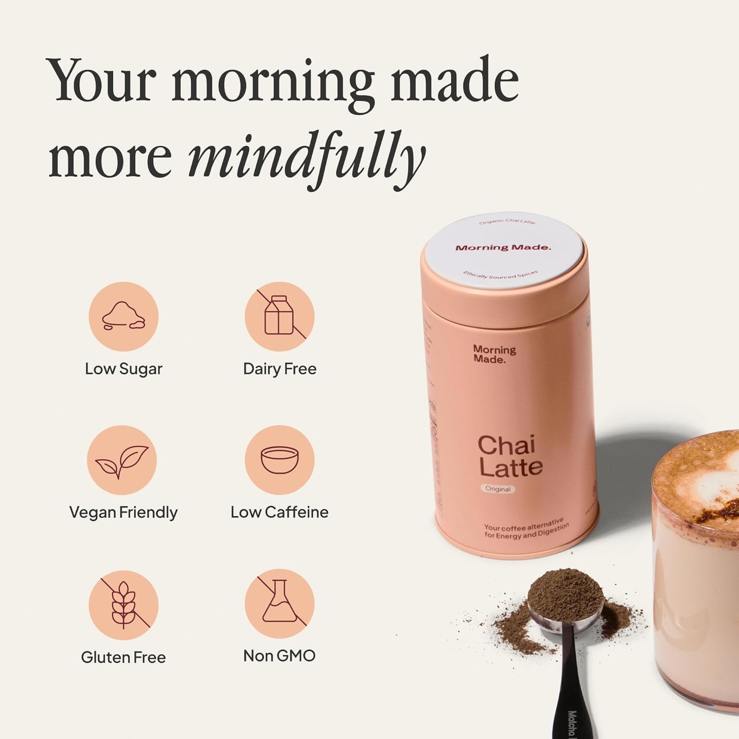 Delicious 10.6 oz Chai Latte Powder Mix – 60 Servings, Gluten-Free & Dairy-Free