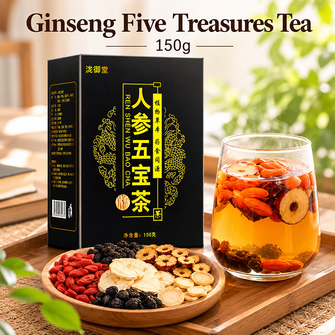 HelloYoung Five Treasure Ginseng Tea 150g Energy Detox Herbal Men’s Drink